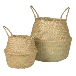 Image showing the A pair of baskets, 23 x 27 / 36 x 38cm, Natural product.