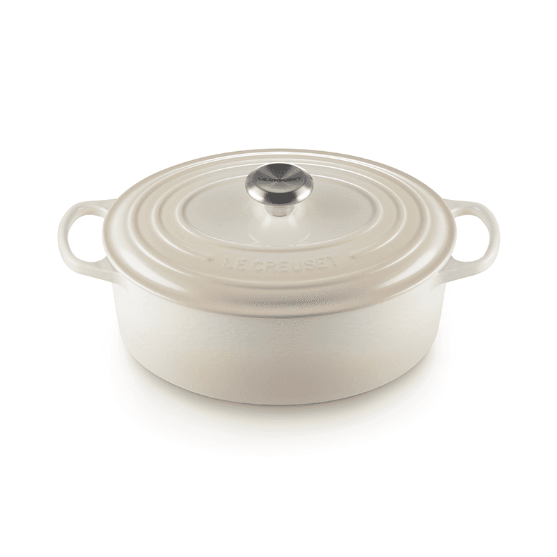 Signature Cast Iron Oval casserole, 27cm - 4 litre, Meringue