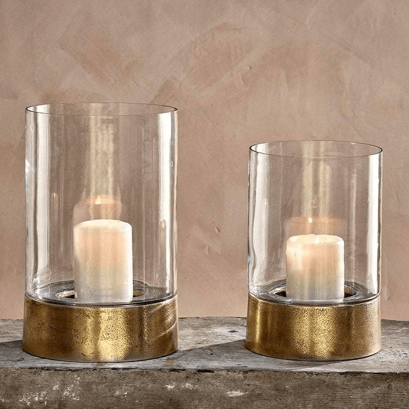 Rajuara Hurricane Lantern, H26cm, Antique Brass