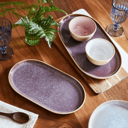 Image showing the Minerals Oval Platter, L30.5 x W16cm, Amethyst product.