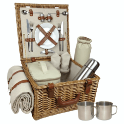 Image showing the Deluxe 2 Person Hamper, Brown product.
