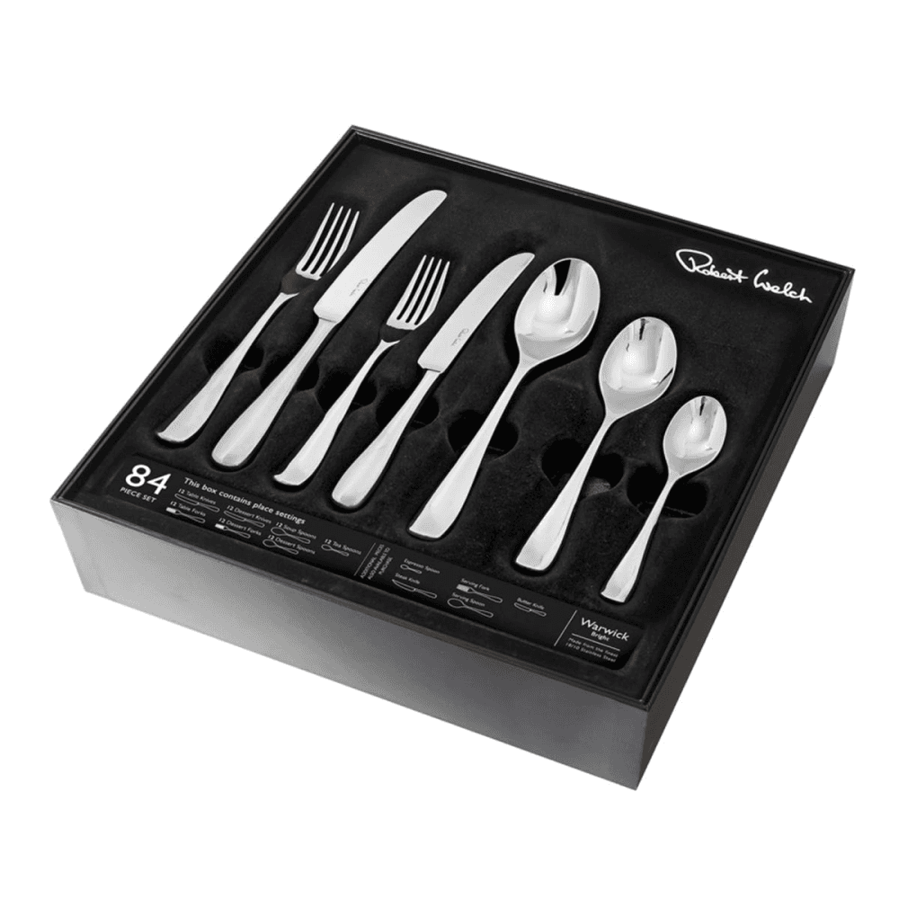 Warwick Bright 84 piece cutlery set, Stainless Steel
