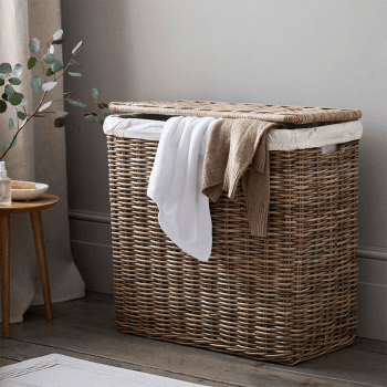 Image showing the Kubu Laundry Basket, H70 x W75 x L38cm, Natural product.