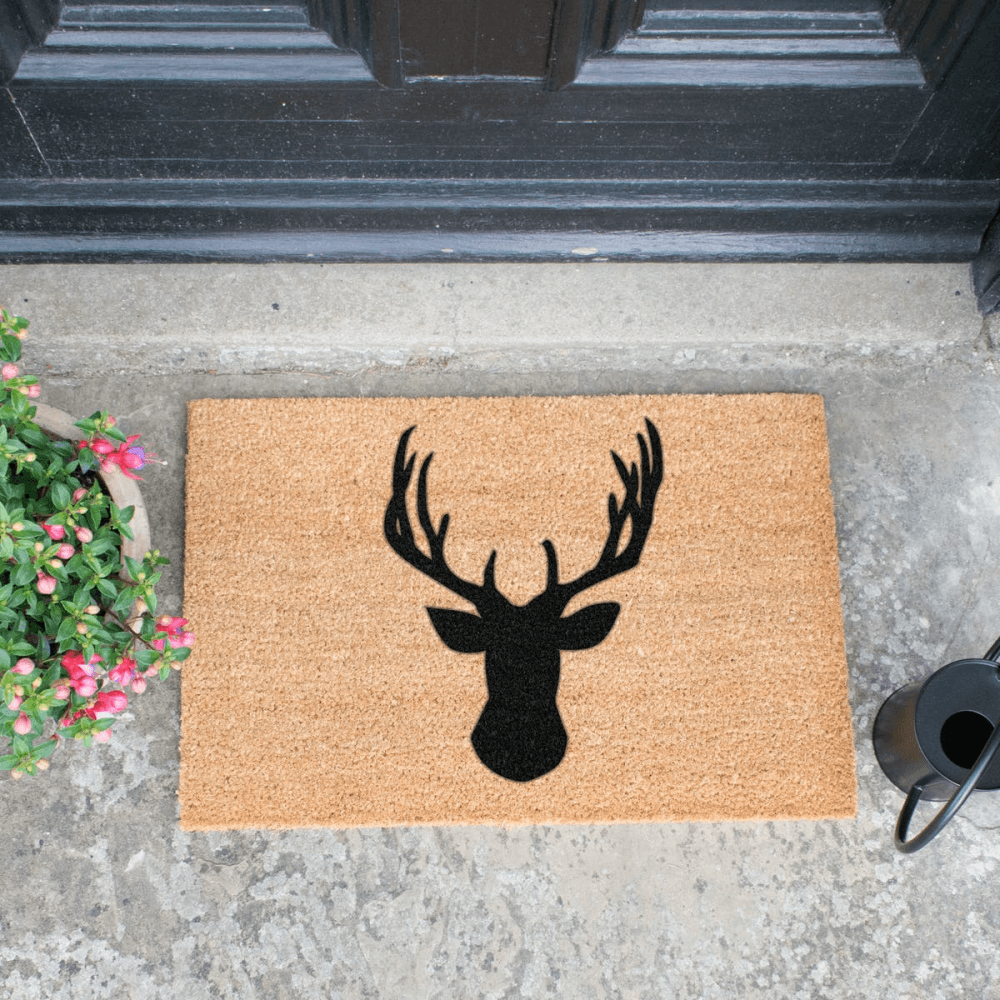 Stags Head Doormat, L60 x W40 x H1.5cm