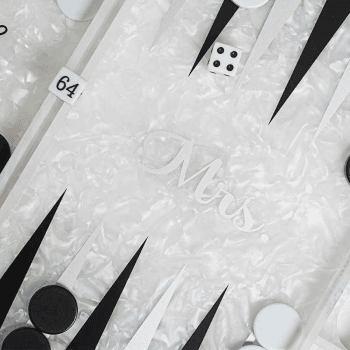 Image showing the Mr & Mrs Backgammon Board, L45 x W38cm, Black & White product.