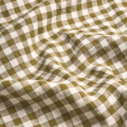 Image showing the Gingham Super King Fitted Sheet, Botanical Green product.