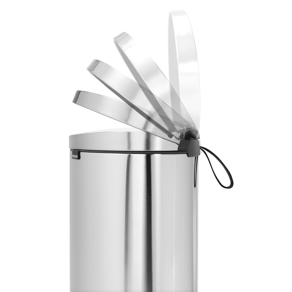 Flatback+ Space Saving Pedal bin, silent, 40 litre, Matt Steel, Fingerprint Proof