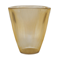 Image showing the Ribbed Vase, H24.5cm, Amber product.