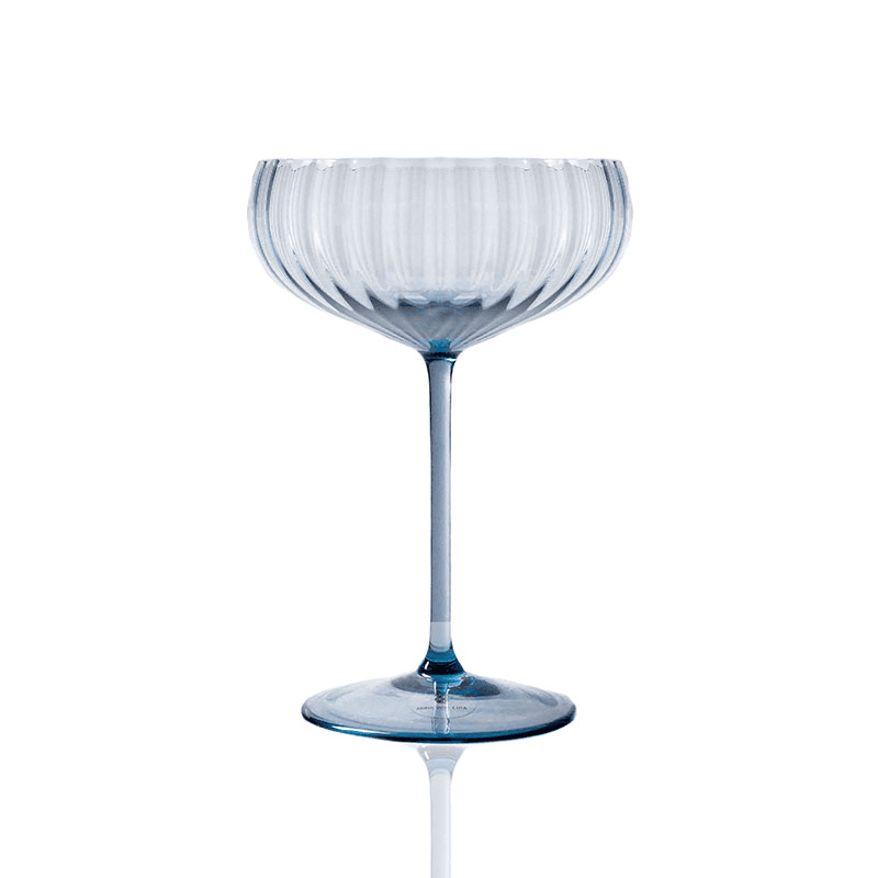 Lyon Set of 2 Champagne Saucers, 210ml, Blue Smoke