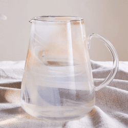 Image showing the Shirali Marble Swirl Jug, 2L, Apricot product.