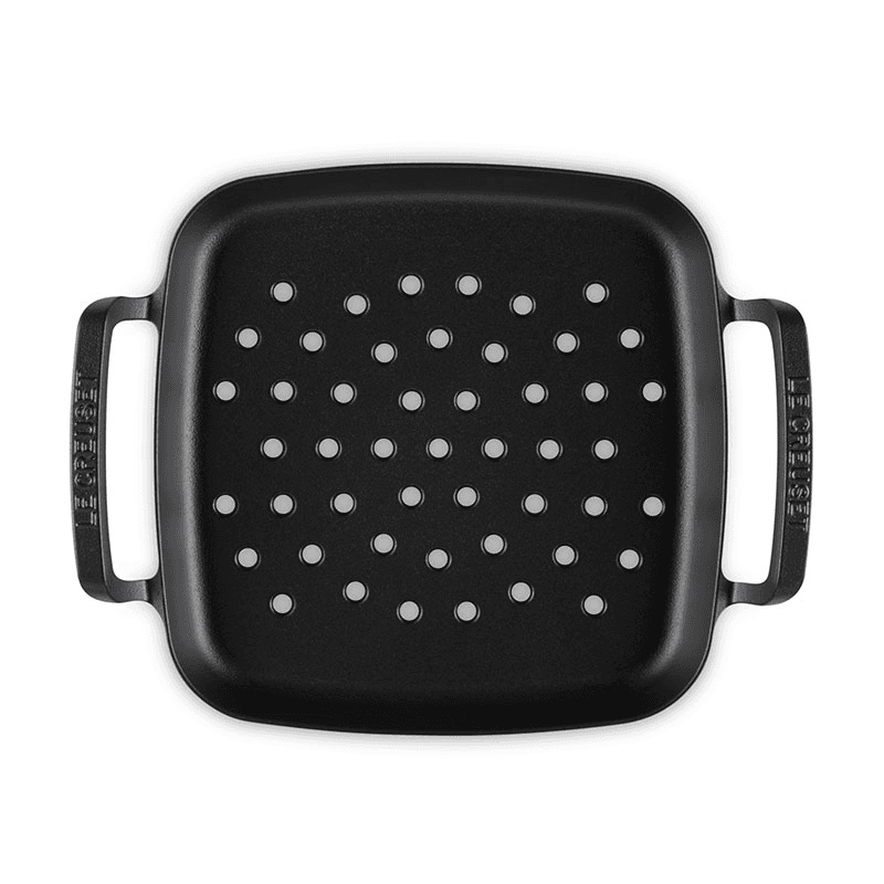 BBQ Square Grill Cooking Basket, 30cm, Satin Black
