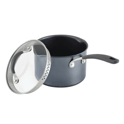 Image showing the A1 Non-Stick  Straining Saucepan, 16cm, Grey product.