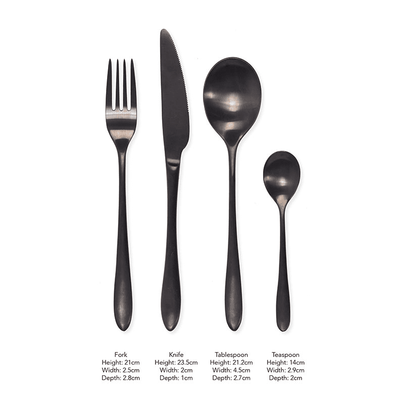 16 Piece  Cutlery Set, Black