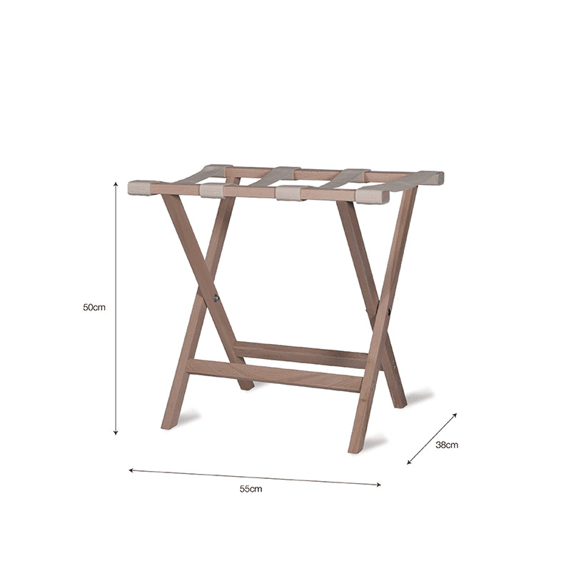 Weekend folding luggage rack, H50 x W55 x D38cm, Natural
