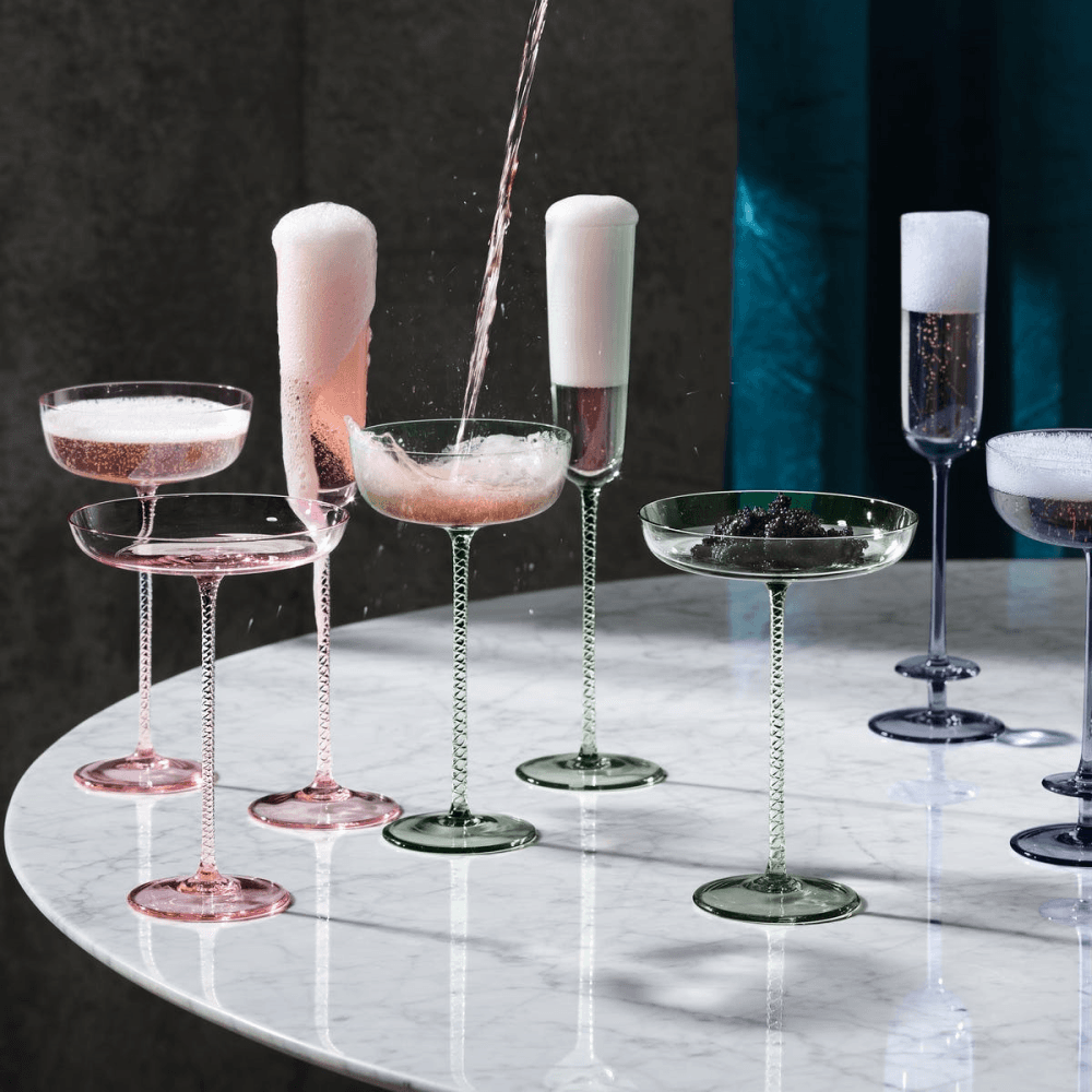 Champagne Theatre Pair of champagne saucers, 210ml, Midnight Blue