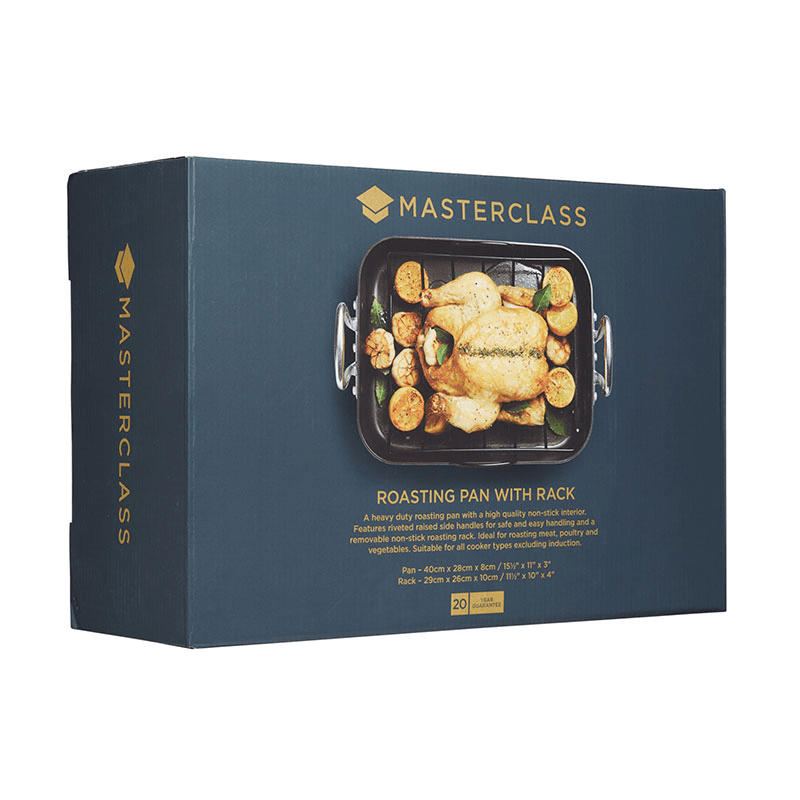 Non-stick roasting tin with rack, 40 x 28cm, Premium