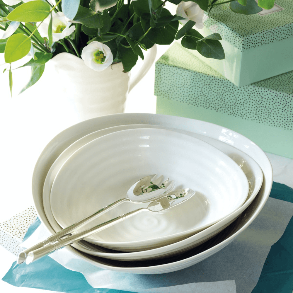 Ceramics Set of 3 salad bowls, 33/28.5/24cm, White