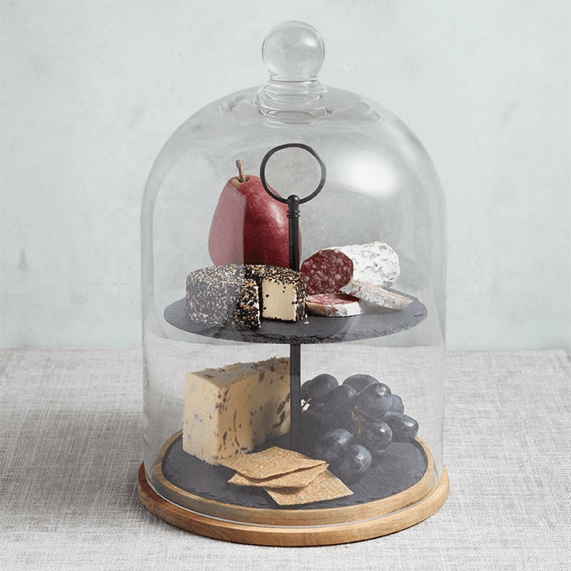 2-Tier Serving Stand/Cake Dome, 22 x 31.5cm