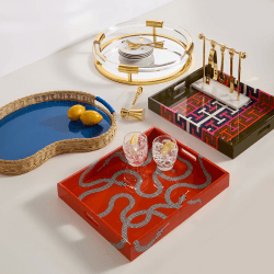 Image showing the Eden Lacquer Tray, 43 x 35.5cm, Orange product.