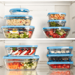 Image showing the Freshbox Set of 3 Rectangular Food Containers with Lids, Clear product.