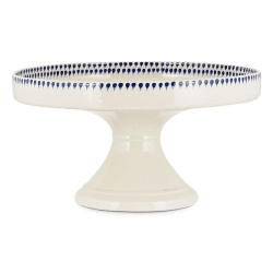Image showing the Indigo Drop Ceramic Stand, 15 x 30 x 30cm, Cream & Indigo product.