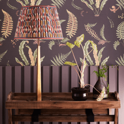 Image showing the Empire Straight Shade Small Ikat Spot Linen By GP & J Baker, 30cm, Blue/Red product.