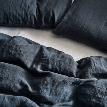 Image showing the Linen Pair of Standard Pillowcases, Ink product.