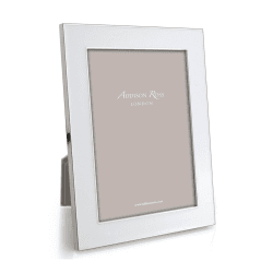 Image showing the Enamel Range Photograph frame, 5 x 7" with 24mm border, White With Silver Plate product.