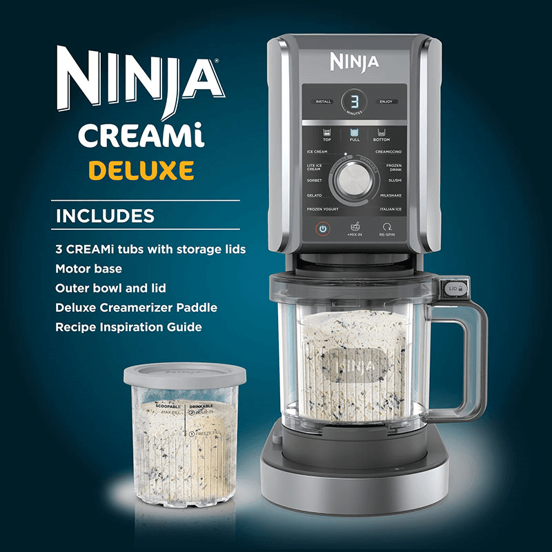 Creami Deluxe 10-in-1 Ice Cream and Frozen Drink Maker, 709ml, Silver