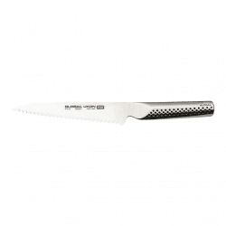 Image showing the Ukon Scalloped Utility Knife, 15cm, Silver product.