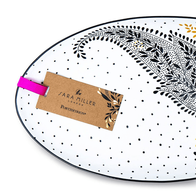 Artisanne Noir Serving Platter, L32 x W18cm, Monochrome