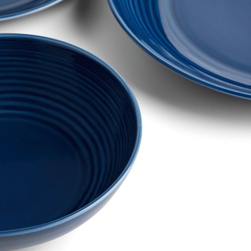 Gordon Ramsay Maze 12 Piece Dinerware Set, Denim Blue