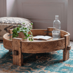 Image showing the Ryka Grinder Side Table, D73cm, Brown product.