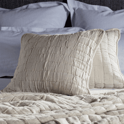 Image showing the Vivienne Cotton Quilted Cushion Cover, 50 x 50cm, Natural product.