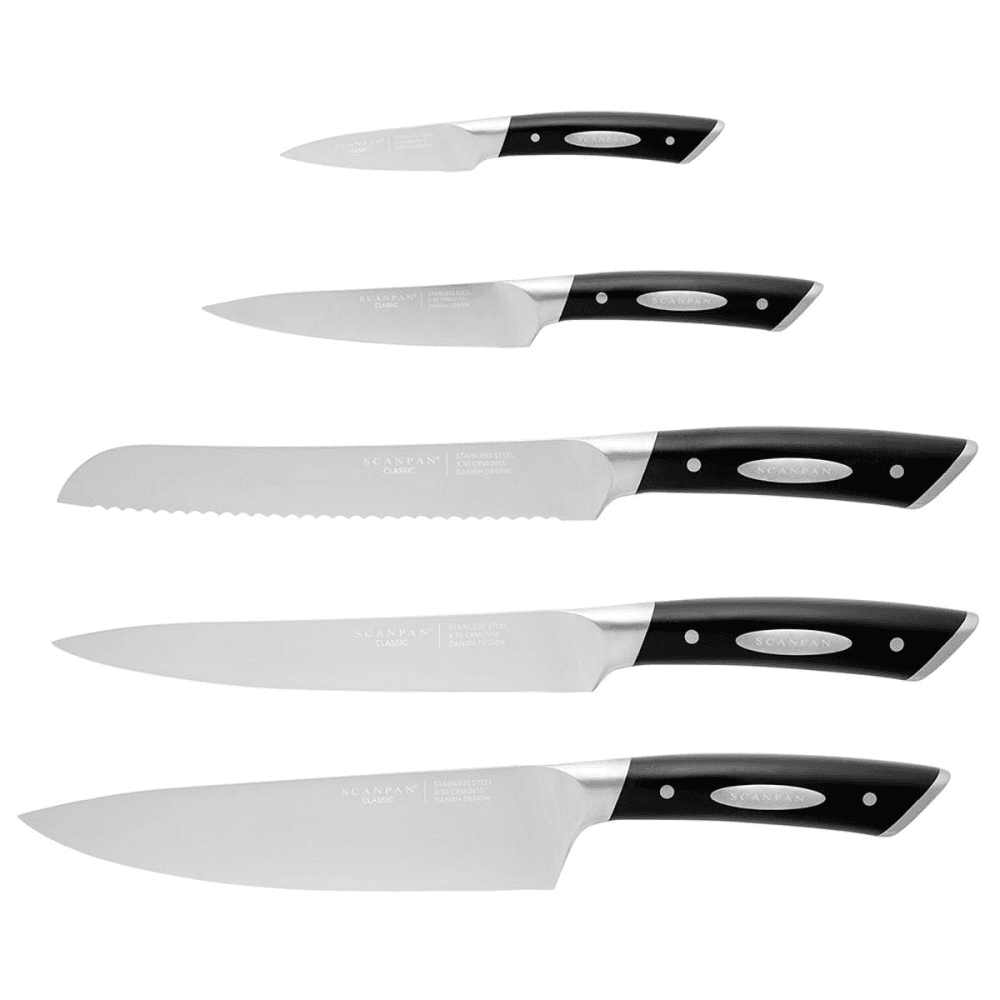 Classic, 5 Piece Knife Block Set, Metallic