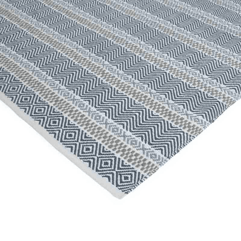 Boardwalk 100% Recycled PET Flatweave Rug, 120 x 170cm, Blue & Multi