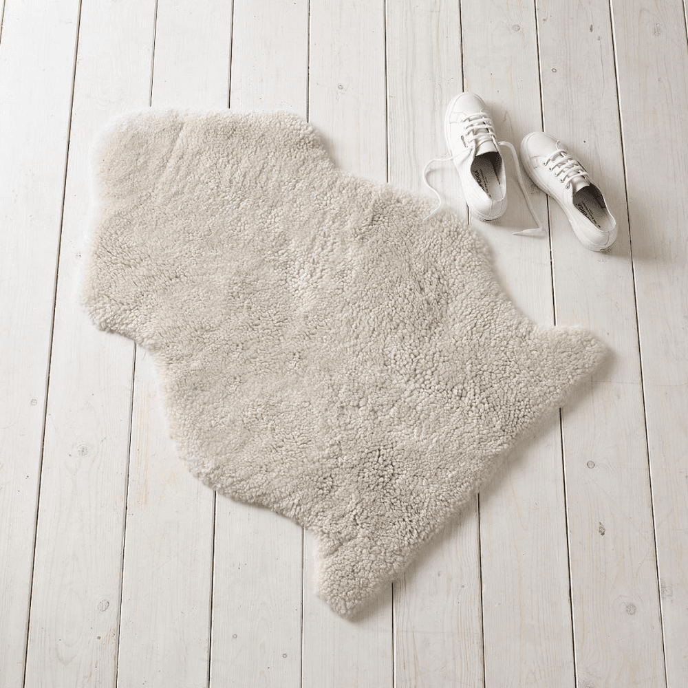 Sheepskin rug, W60 x L90cm, Pearl