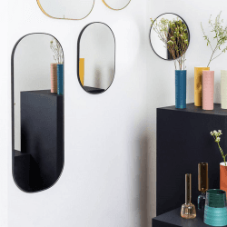 Image showing the Fine Edge Oval Mirror, 35 x 50 cm, Gold product.