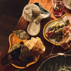 Image showing the Forage Pear & Mushroom Set of 2 Dishes, H3cm x W20cm x D15cm, Multi product.