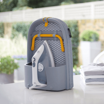 Image showing the Pocket Folding Table Top Ironing Board Grey/yellow product.