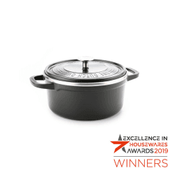 Image showing the Featherweights Non-Stick Casserole with Lid, 22cm, Black product.