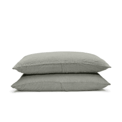 Image showing the Linen Pair of Standard Pillowcases, Moss product.