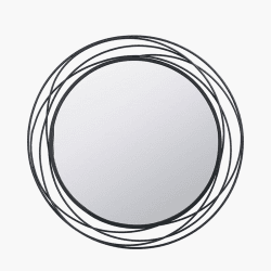Image showing the Swirl Round Wall Mirror, D90cm, Black product.