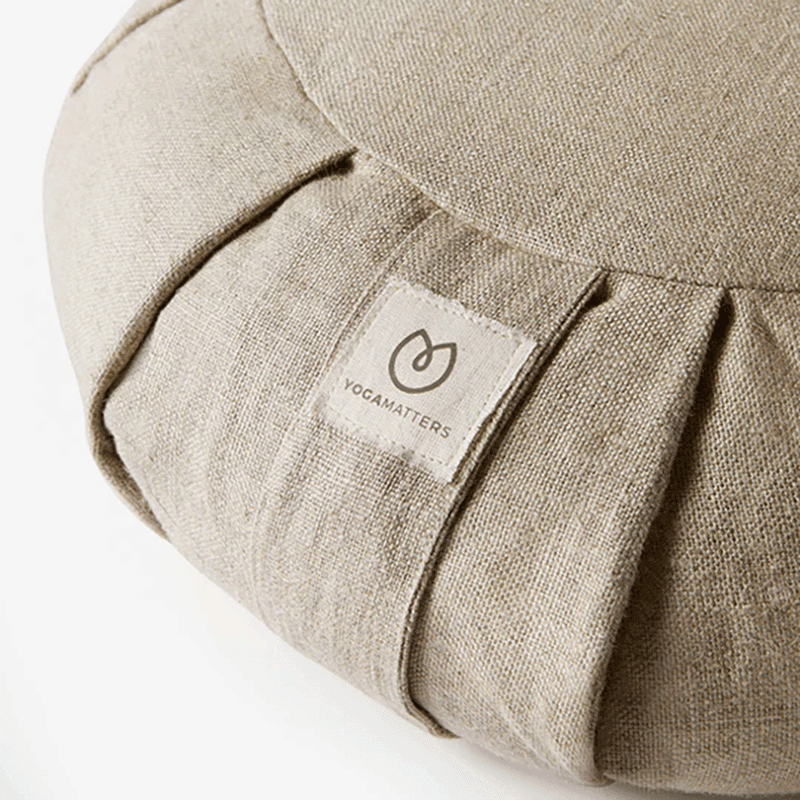 Hemp Buckwheat Zafu Meditation Cushion, Natural