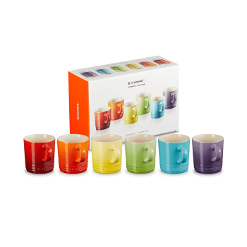 Image showing the Stoneware Set of 6 mugs, 350ml, Rainbow product.
