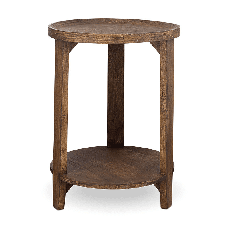 Triveni Mango Wood Side Table, Walnut