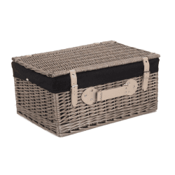 Image showing the 20" Antique Wash Hamper with Black Lining, Black/Brown product.