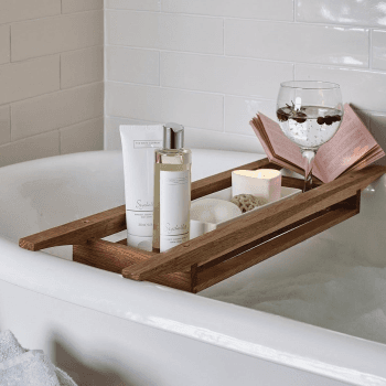 Image showing the Wooden Bath Tidy, Oak product.