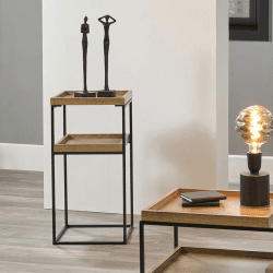 Image showing the Gallery Side Table, Natural Wood Veneer and Black product.