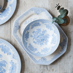 Image showing the Asiatic Pheasants Pasta Bowl, D23cm, Blue product.